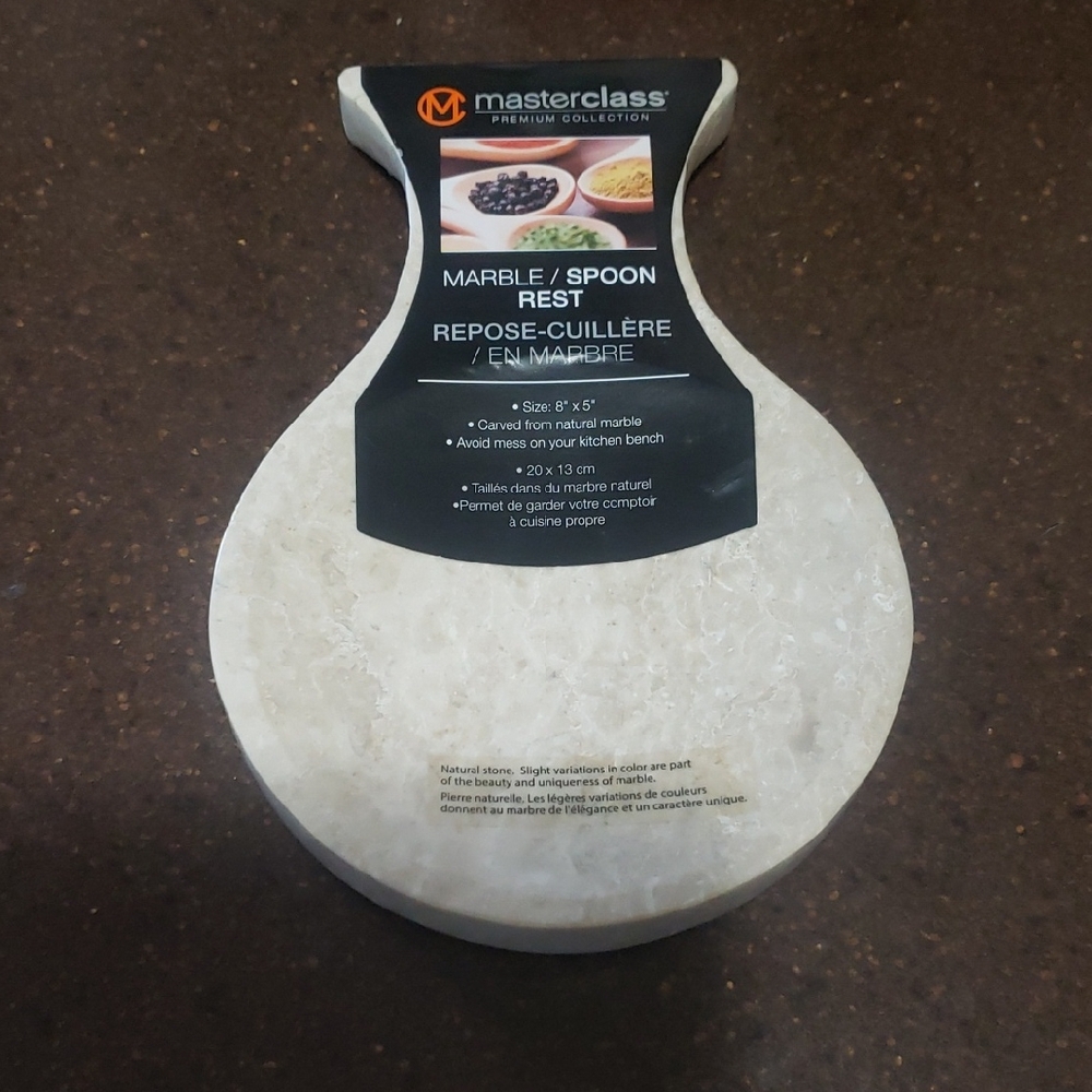 Masterclass Marble Spoon Rest Spoon Holder Cooking Utensil Holder.